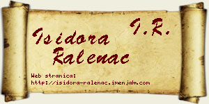 Isidora Ralenac vizit kartica